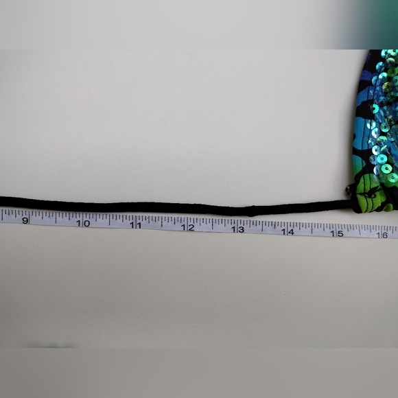 Deb Y2K Leopard Sequin Neon Multicolor Bikini Swim Top Medium - Picture 9 of 12